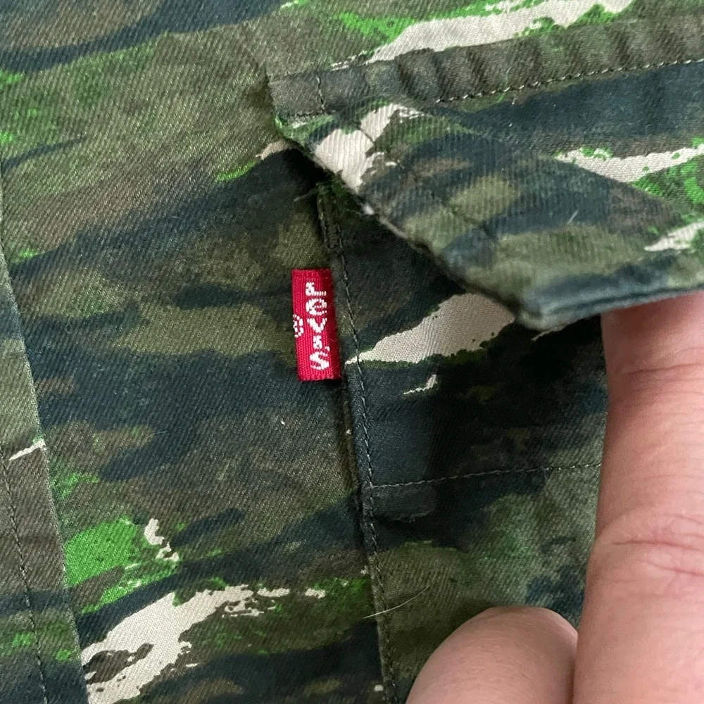 Levi's Military Army Forest Camo Soldier Paratroopers Field Hunting Shirt Large
